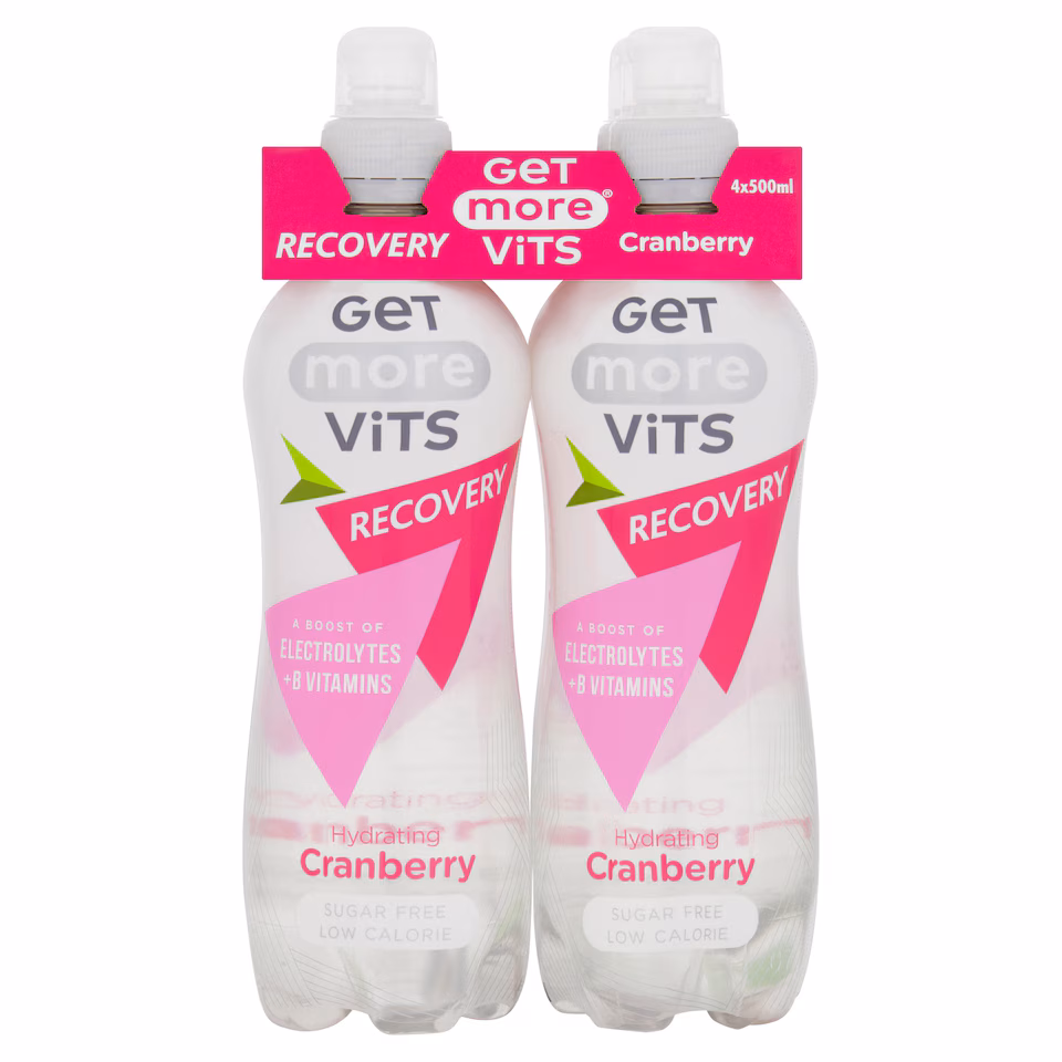 Get More Vitamins Recovery Still Water Cranberry Drink 4X500ml