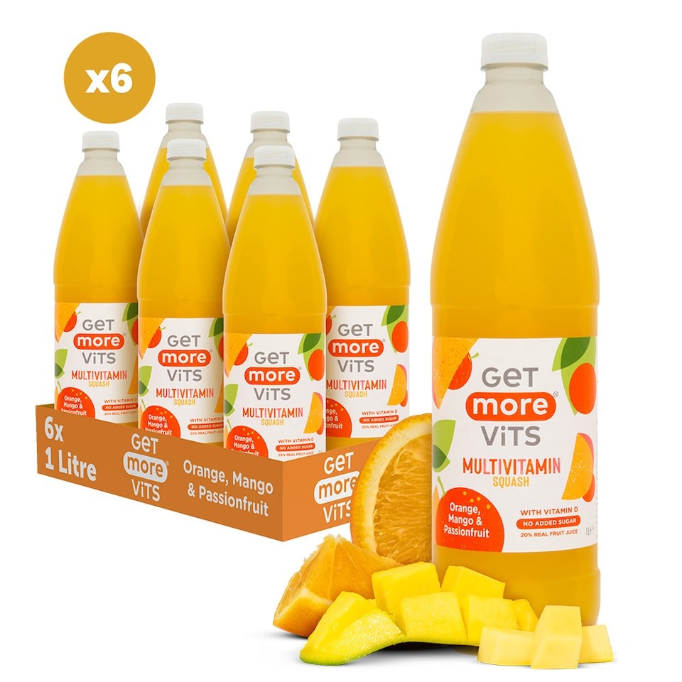 Get More Vits Multivitamin Squash Orange, Mango & Passionfruit 6x1L