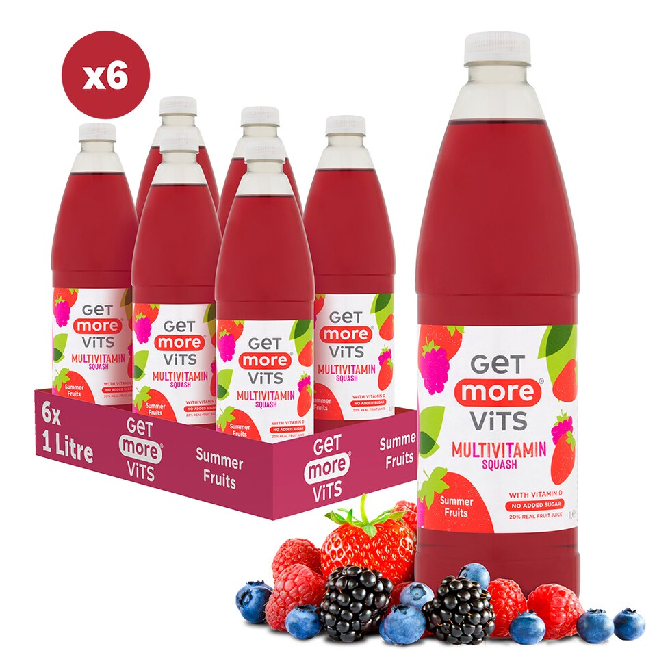 Get More Vits Multivitamin Squash Summer Fruits 6x1L