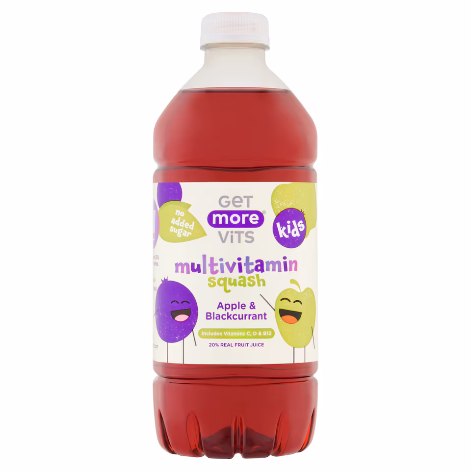 Get More Vits Kids Multivitamin Squash Apple & Blackcurrant 750ml