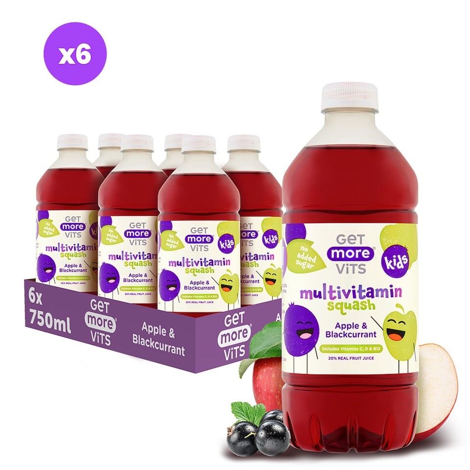 Get More Vits Kids Multivitamin Squash Apple & Blackcurrant 6x750ml