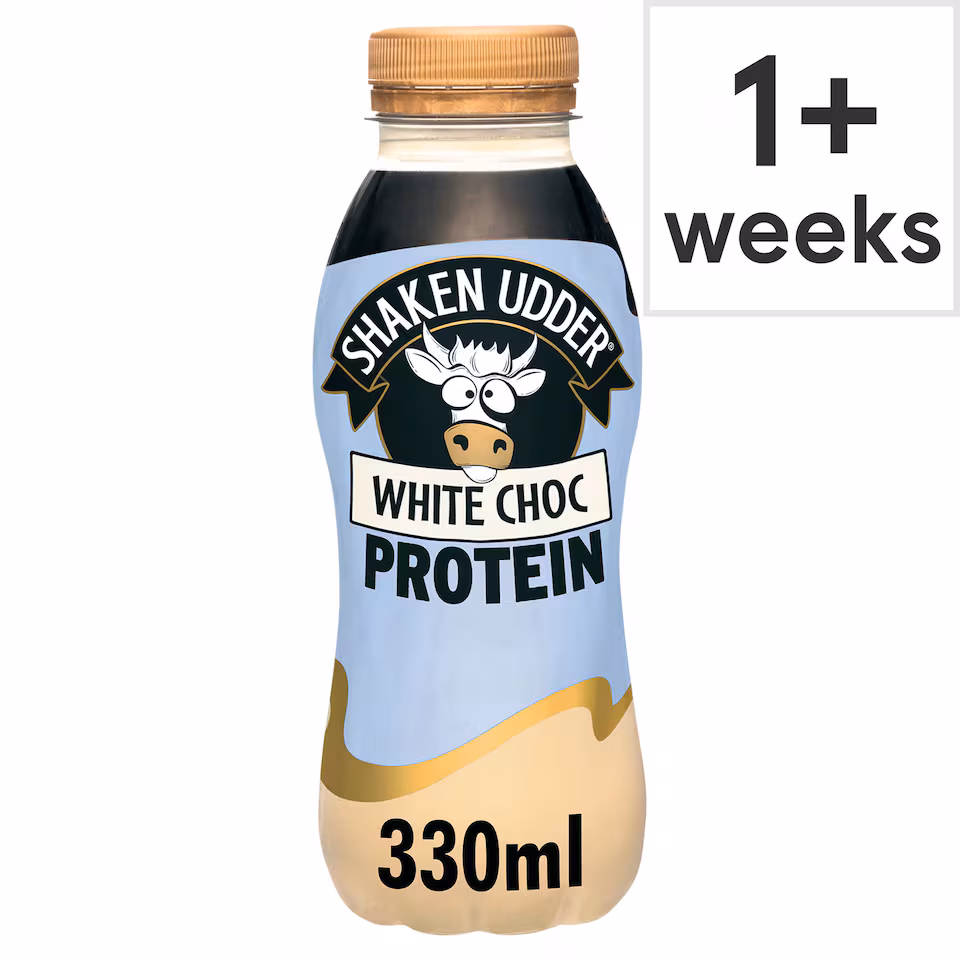 Shaken Udder White Choc Protein Milkshake 330ml