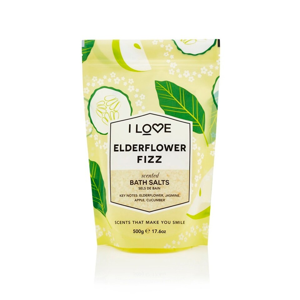 I Love Elderflower Fizz Scented Bath Salts 500g