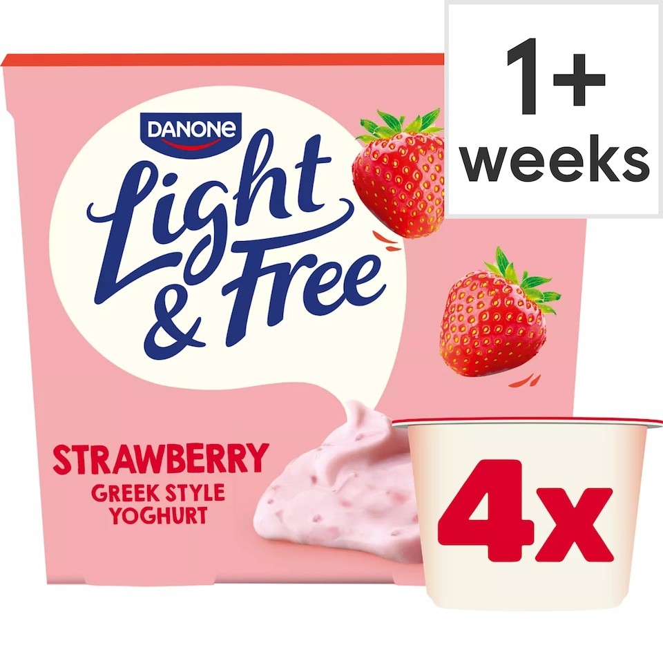 Light & Free Strawberry Greek Style Fat Free Yoghurt 4x115g