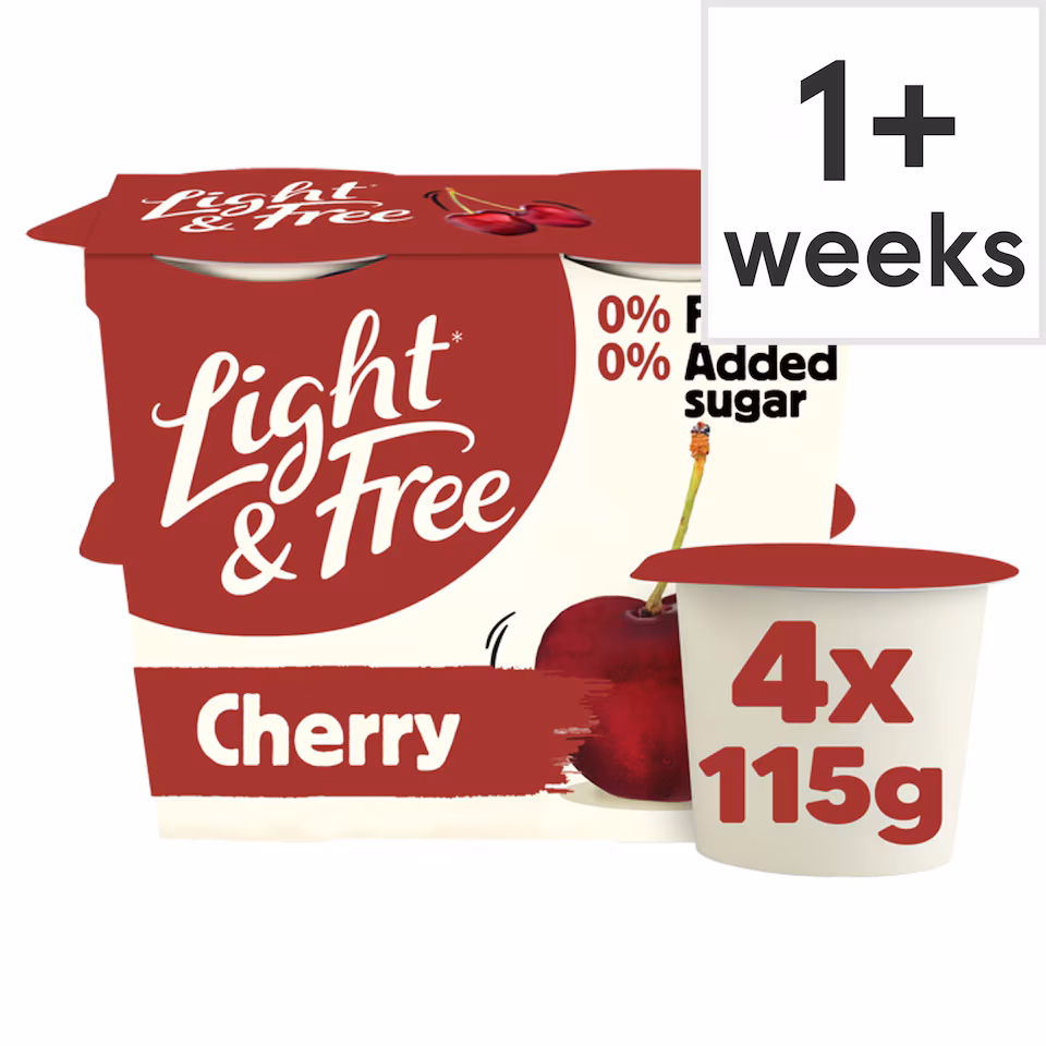 Light & Free Cherry Greek Style Fat Free Yoghurt 4x115g