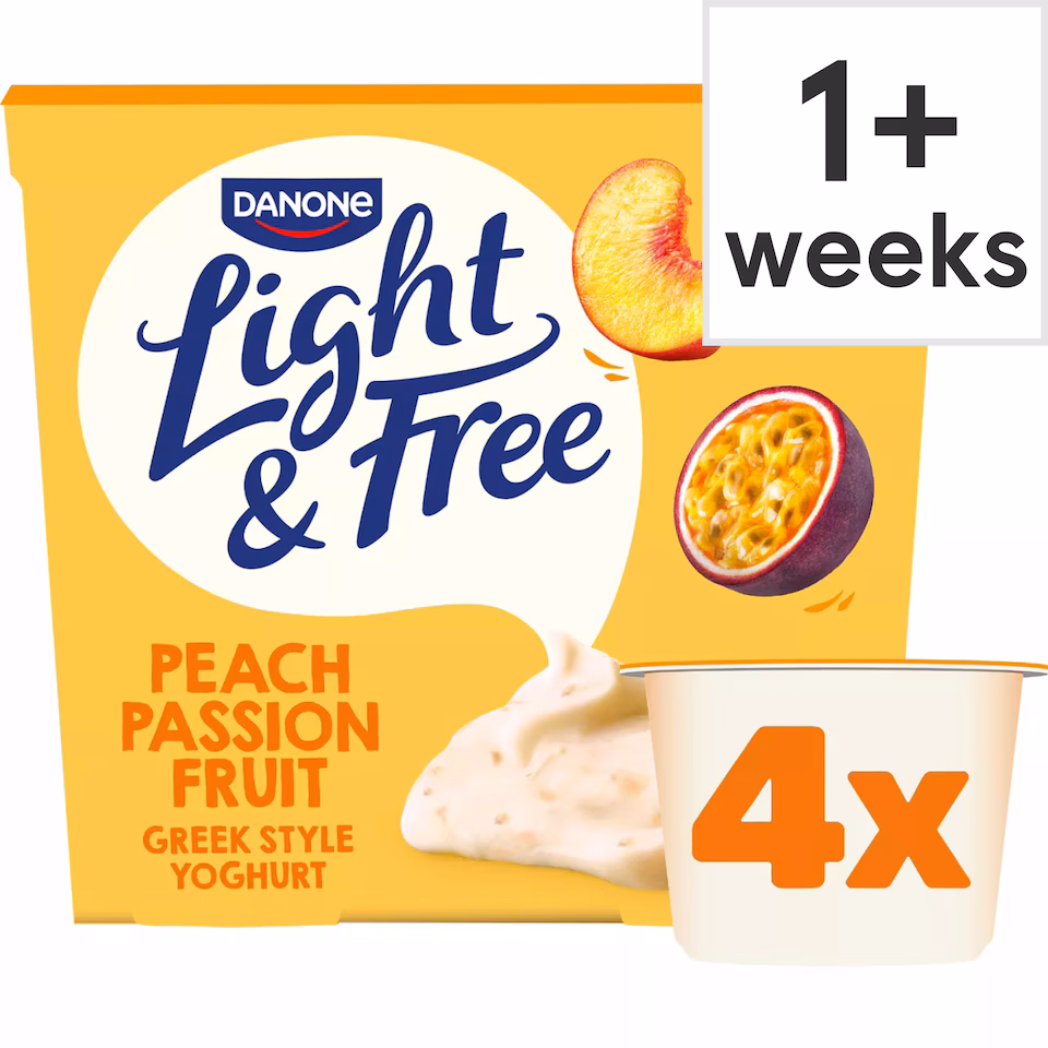 Light & Free Peach Greek Style Fat Free Yoghurt 4x115g