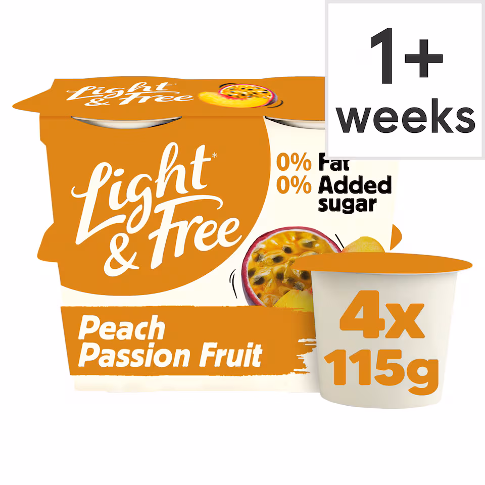 Light & Free Peach Greek Style Fat Free Yoghurt 4x115g