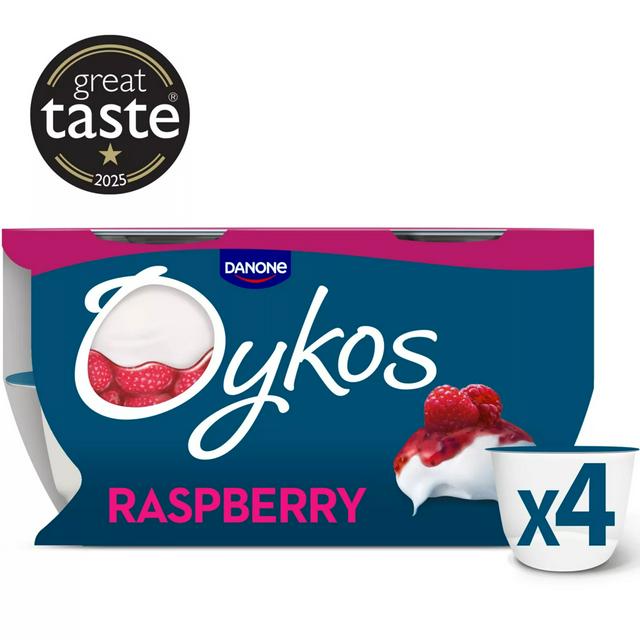 Oykos Raspberry Luxury Greek Style Yogurt 4x110g