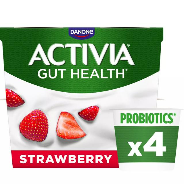 Activia Strawberry Gut Health Fruit Yoghurt Multipack 4 x 115g