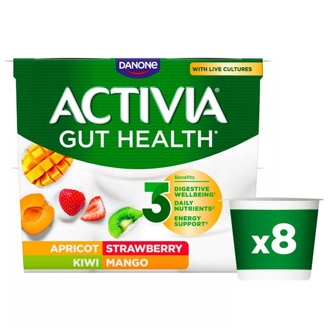 Activia Strawberry & Yellow Fruits Fat Free Gut Health Yoghurt Multipack 8 x 115g