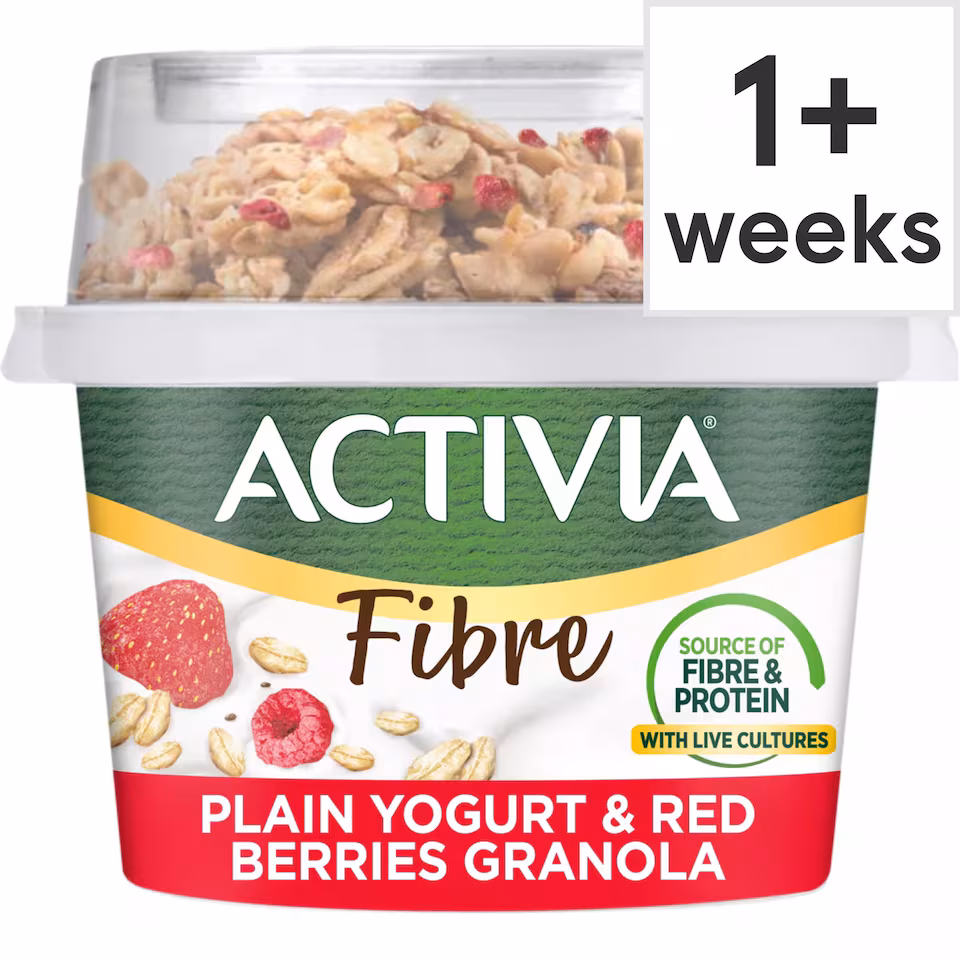 Activia Natural Yoghurt & Red Berries Chia Muesli Breakfast Topper with Spoon 165g