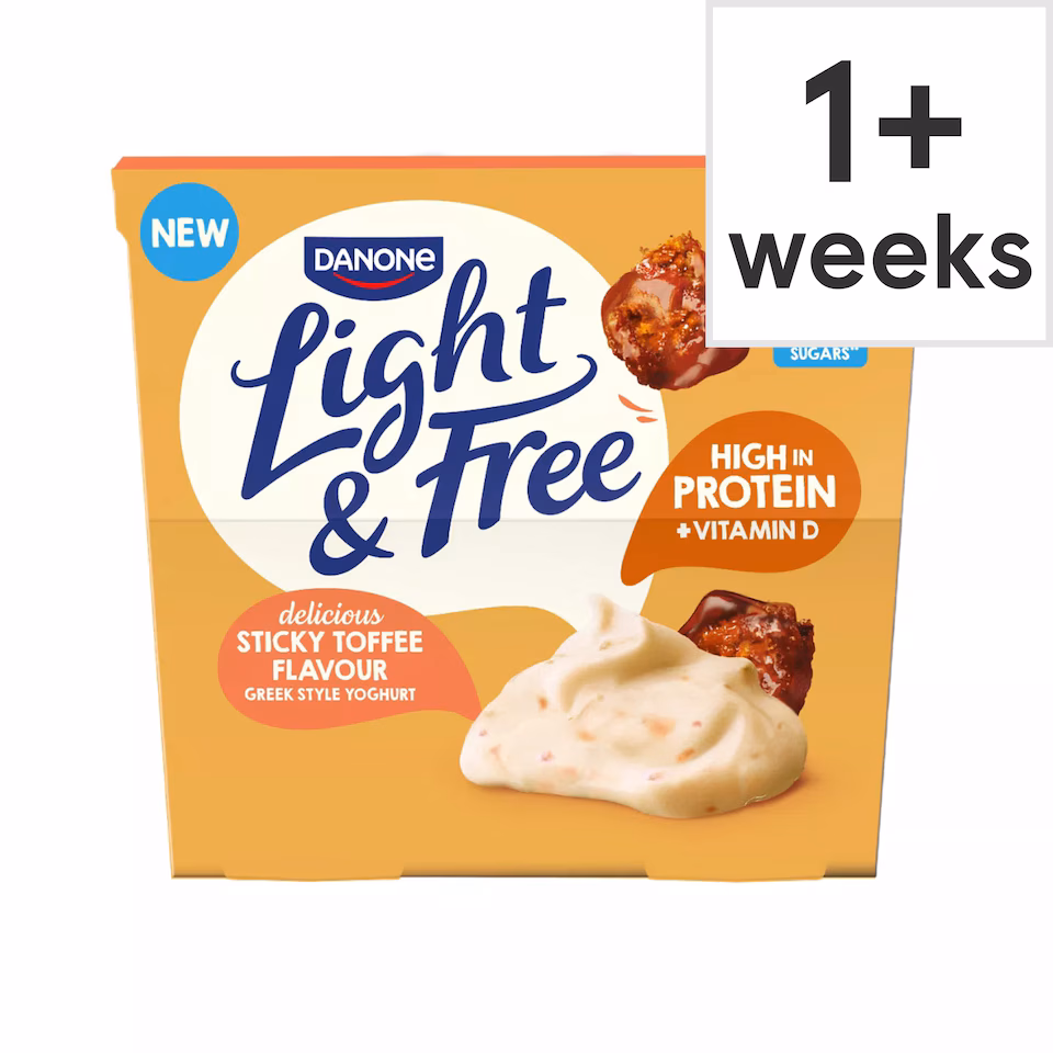 Light & Free Sticky Toffee Greek Style Fat Free Yoghurt 4x115g