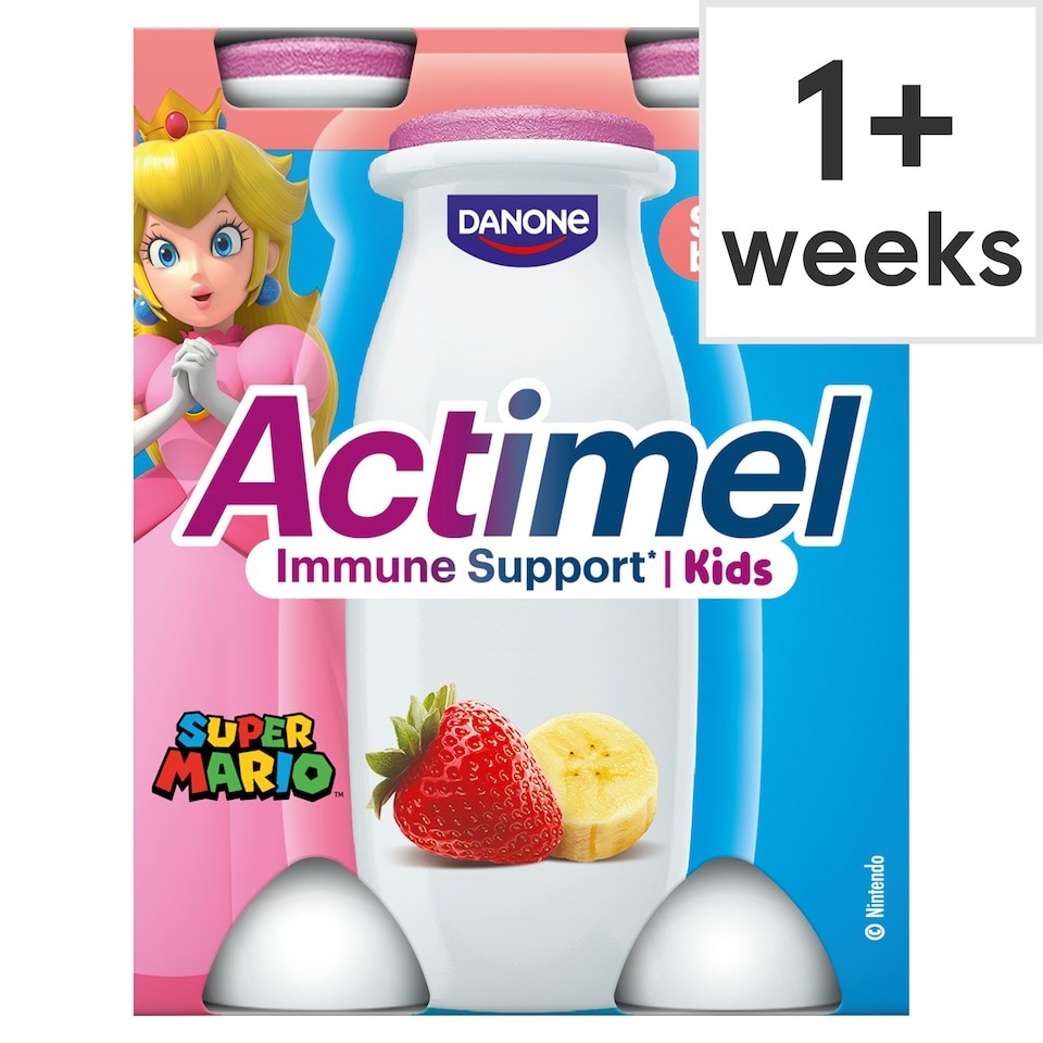 Actimel Kids Strawberry & Banana Lunchbox Yoghurt Drink Multipack 4x100g