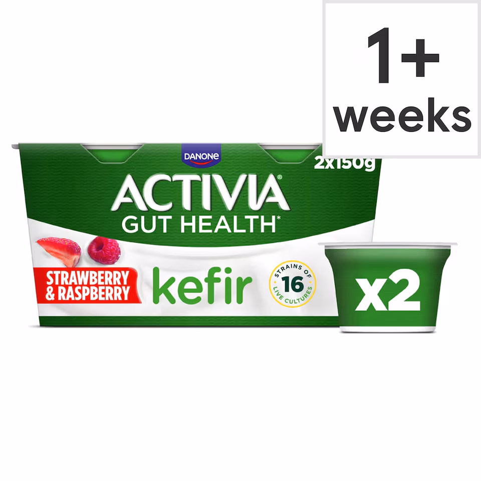 Activia Gut Health Kefir - Strawberry & Raspberry 2 x 150g