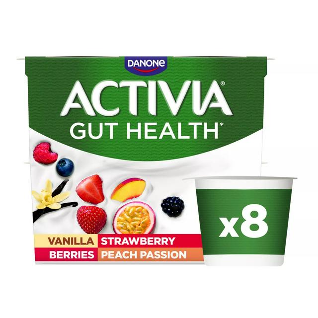 Activia Strawberry & Mixed Fruit Gut Health Yoghurt Multipack 8 x 115g