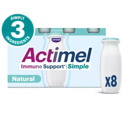 Actimel Simple Immune Support Natural Yoghurt Drink, 8x100g