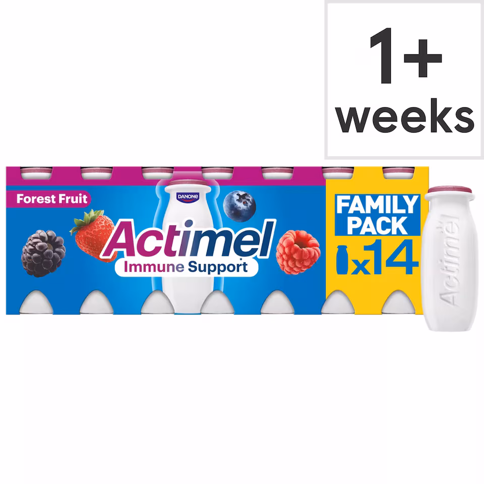 Actimel Forest Fruit Immune Support Yogurt Drink Family Pack 14x100g