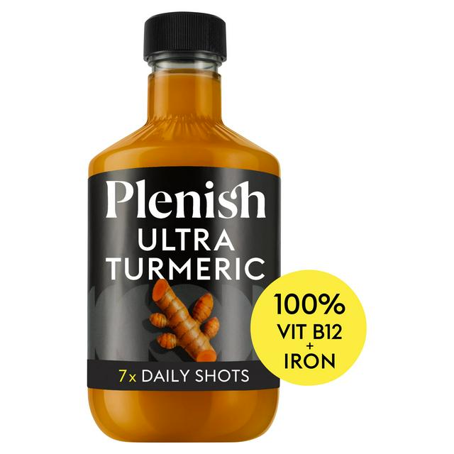 Plenish 7 x Ultra Turmeric Vitamin B12 & Iron Shots Dosing Bottle Shots 420ml