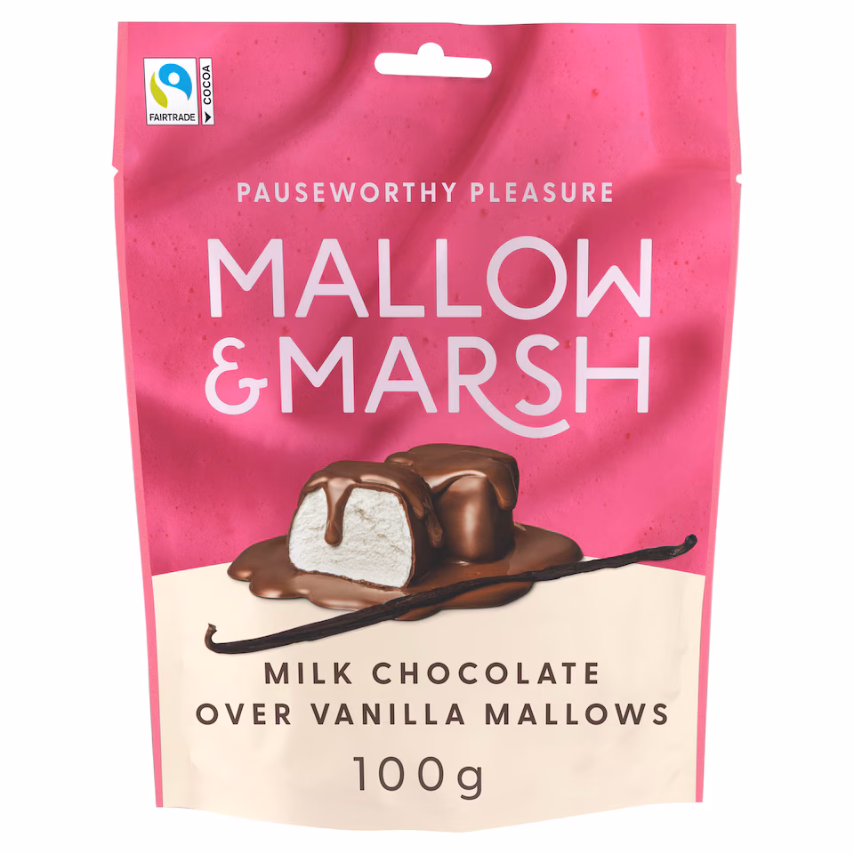 Mallow & Marsh Milk Chocolate Over Vanilla Mallows 100g