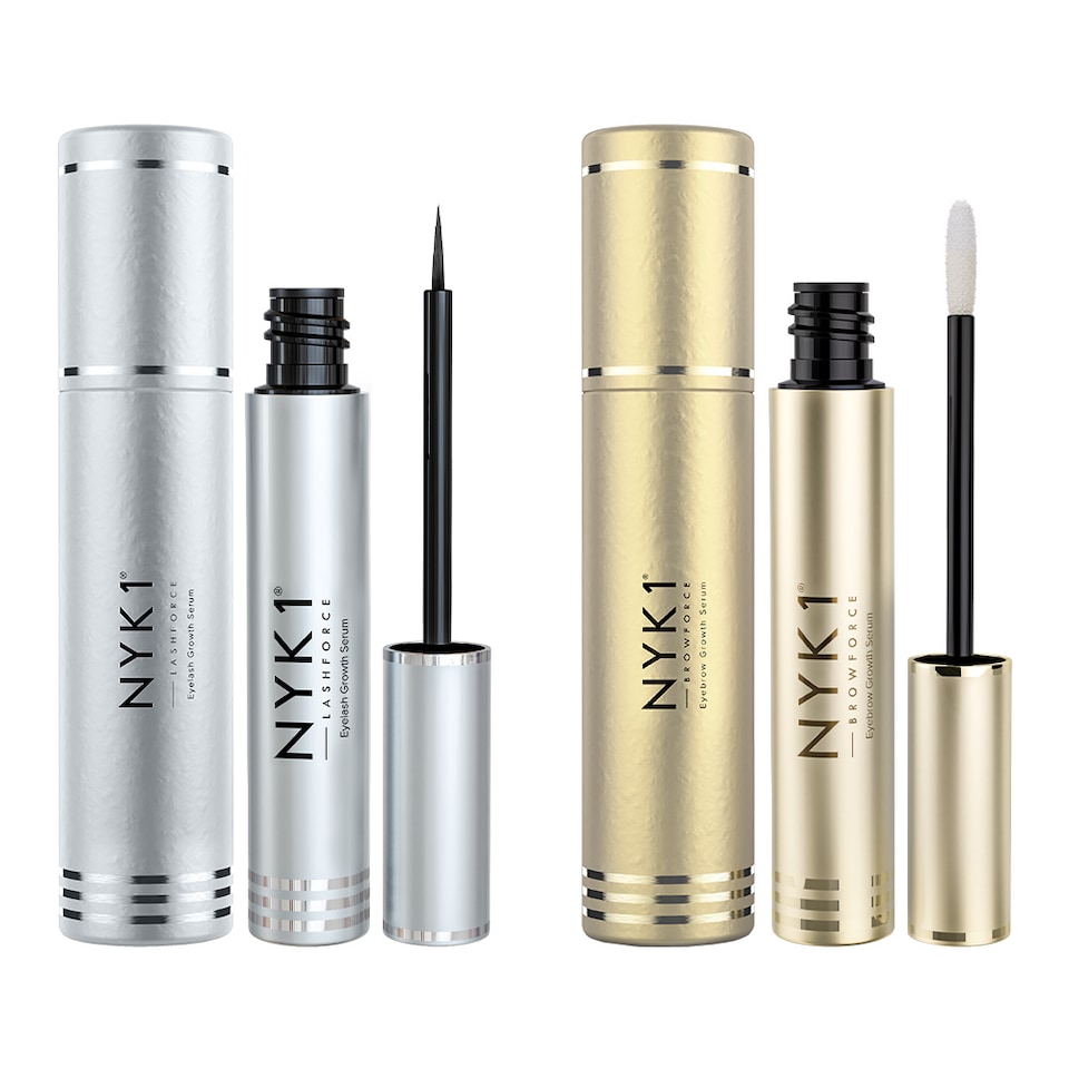 NYK1 LashForce & BrowForce Bundle (8ml x2) Advanced Growth Serum for Longer, Fuller, Thicker Lashes & Brows