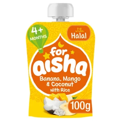 For Aisha Banana, Mango & Coconut with Rice 4+ Months 100g