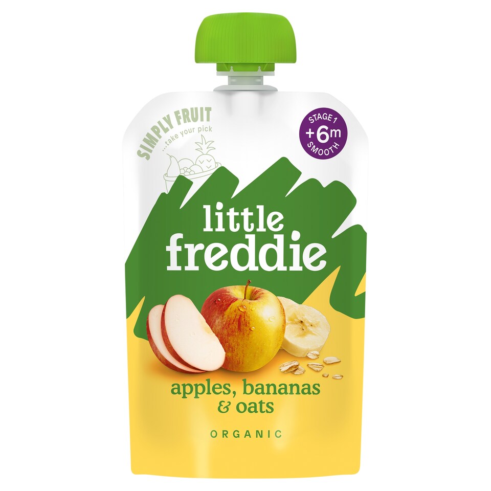 Little Freddie Organic Apples, Bananas & Oats Baby Food Pouch 6+ Months