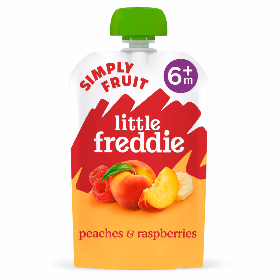 Little Freddie Organic Peaches & Raspberries Baby Food Pouch 6+ Months 100g