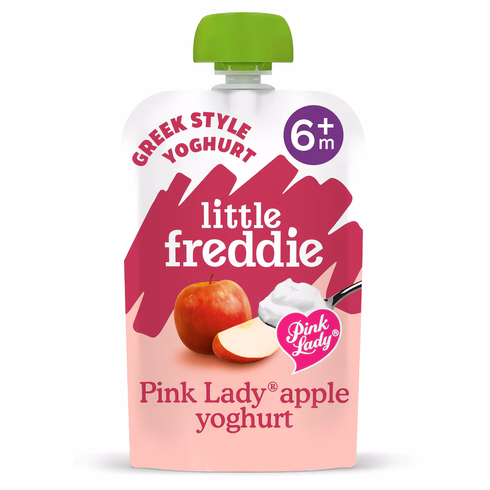 Little Freddie Organic Pink Lady Greek Style Yoghurt Baby Food Pouch 6+ Months 100g