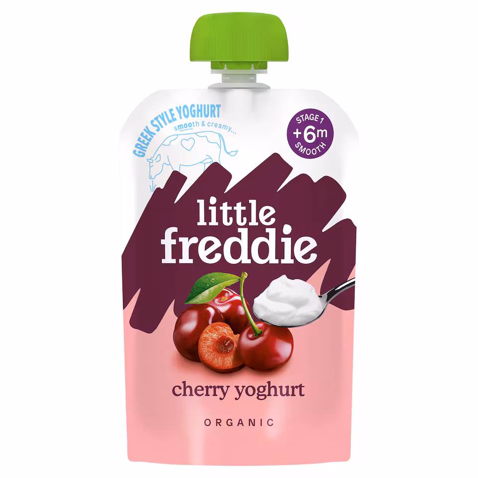 Little Freddie Organic Cherry Greek Style Yoghurt Baby Food Pouch 6+ Months