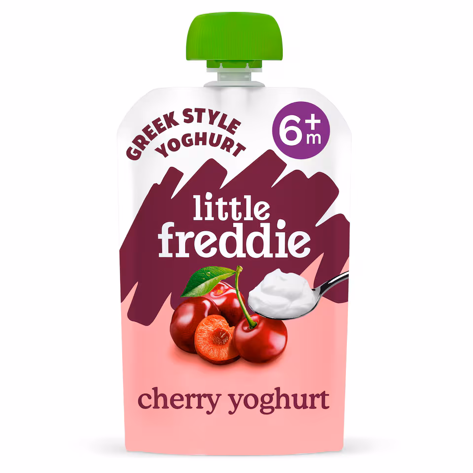 Little Freddie Organic Cherry Greek Style Yoghurt Baby Food Pouch 6+ Months