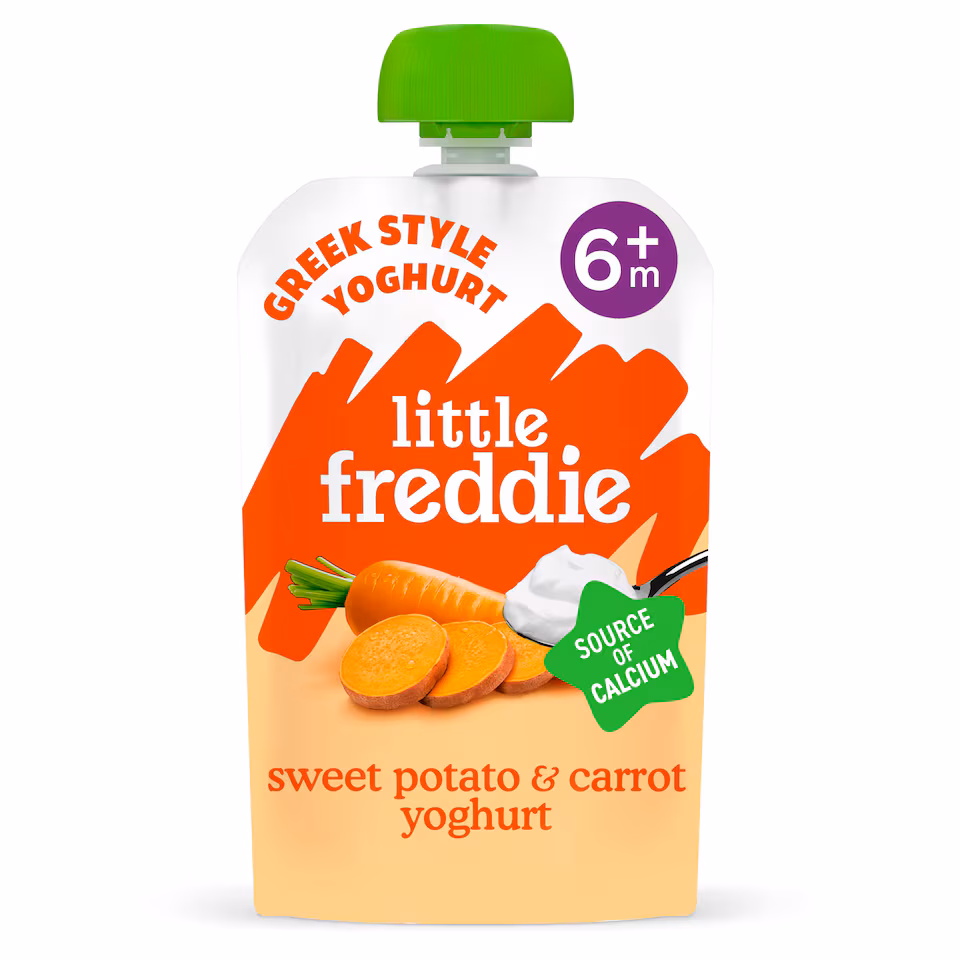 Little Freddie Organic Sweet Potato & Carrot Yoghurt Baby Food Pouch 6+ Months 100g