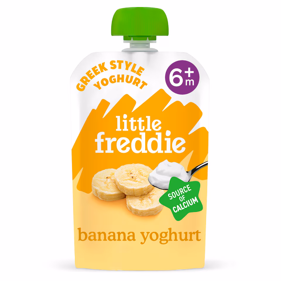 Little Freddie Organic Banana Greek Style Yoghurt Baby Food Pouch 6+ Months 100g