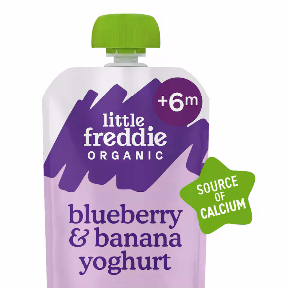 Little Freddie Organic Blueberry & Banana Greek Style Yoghurt Baby Food Pouch 6+ Months 100g