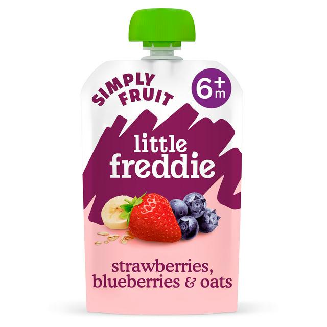 Little Freddie Organic Strawberries, Blueberries & Oats Baby Food Pouch 6+ Months 100g