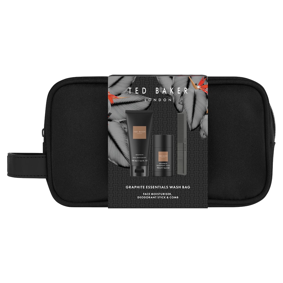 Ted Baker Fusion Graphite Essentials Wash Bag Gift Set.