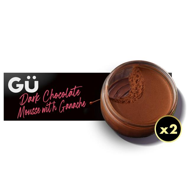 Gü Dark Chocolate Mousse with Ganache Desserts 2 x 70g