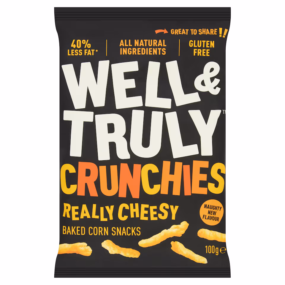 Well & Truly Crunchies - Cheesy Baked Corn Snacks 100g