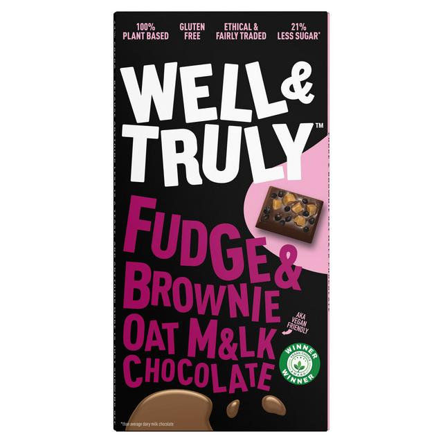 Well & Truly Fudge & Brownie Oat Milk Chocolate 90g