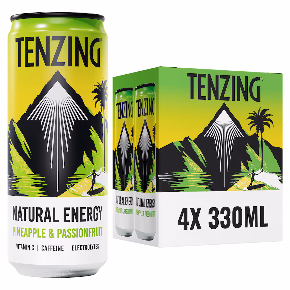 Tenzing Energy Drink Pineapple & Passion Fruit 4X330ml