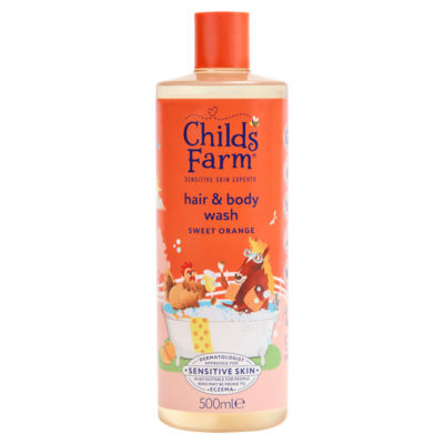 Childs Farm Sweet Orange Hair & Body Wash 500ml Gentle Formula for Kids, Babies & Sensitive Skin