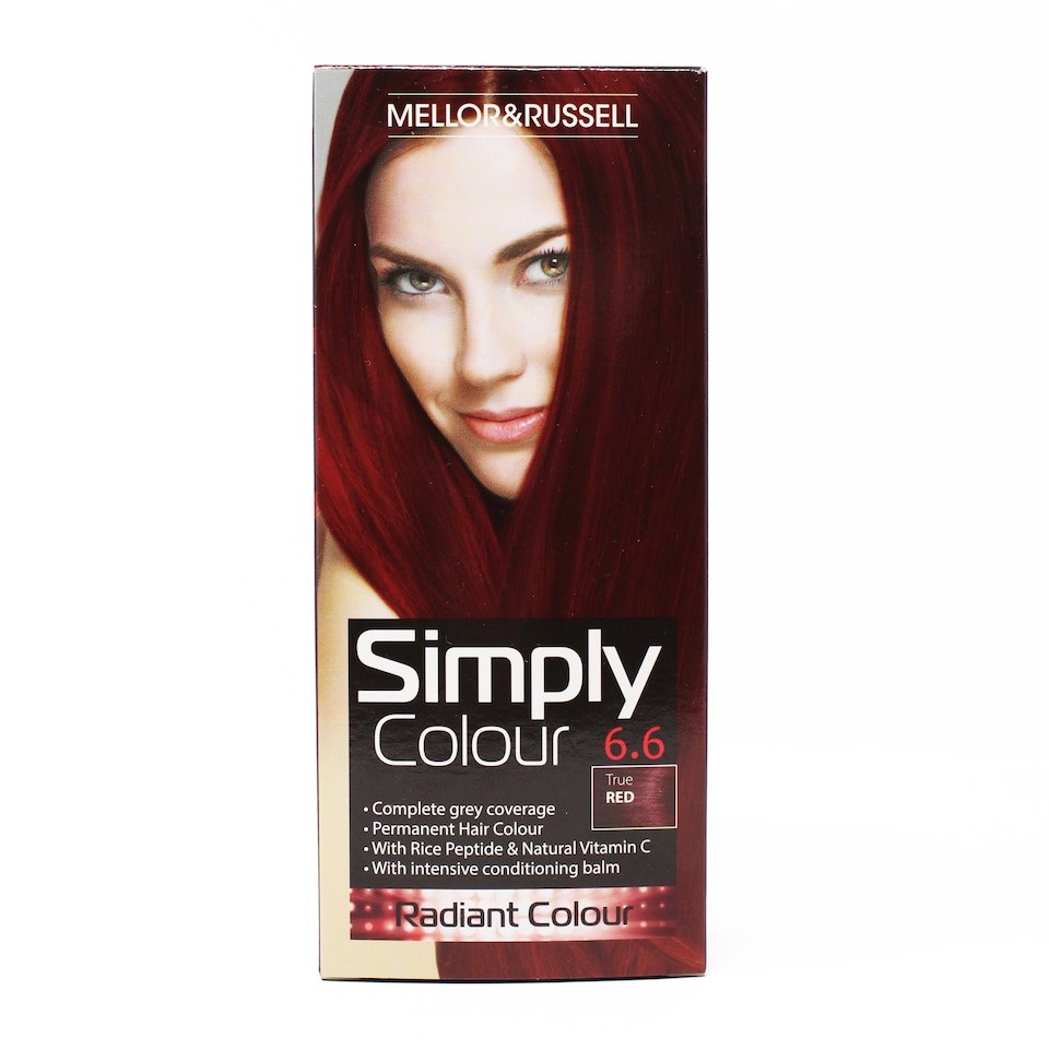 Simply Colour Permanent Hair Dye True Red (6.6)
