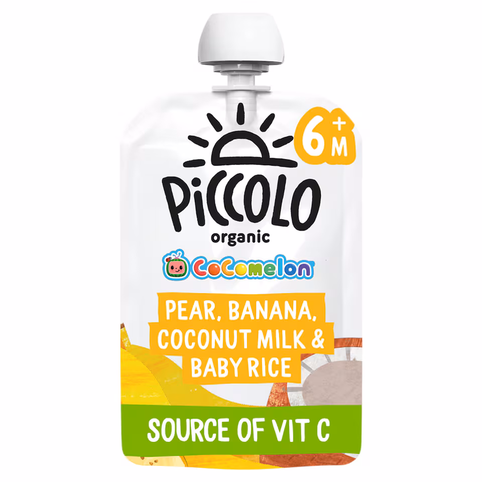 Piccolo Organic Pear, Banana, Coconut Milk & Baby Rice 100g