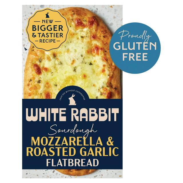 White Rabbit Gluten Free Mozzarella & Roasted Garlic Flatbread 210g