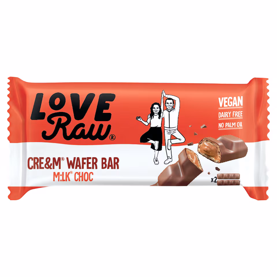 Love Raw Vegan Milk Choc Cream Wafer Bar 43g