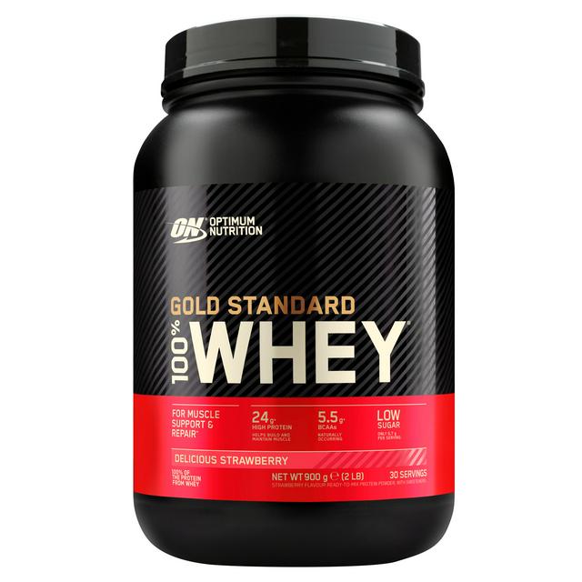 Optimum Nutrition Gold Standard Whey Protein Powder Delicious Strawberry Flavour 30 Servings 900g