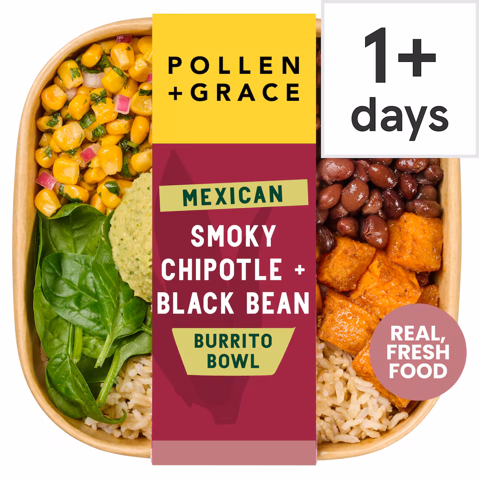 Pollen & Grace Mexican Smoky Chipotle & Black Bean Burrito Bowl 275g