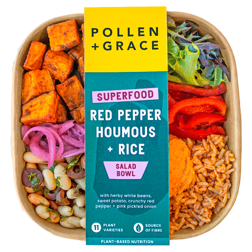 Pollen + Grace Superfood Red Pepper Houmous + Rice Salad Bowl 275g
