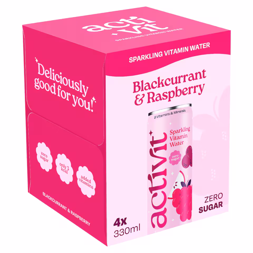 Activit Drink Blackcurrant Apple & Raspberry 4X330ml