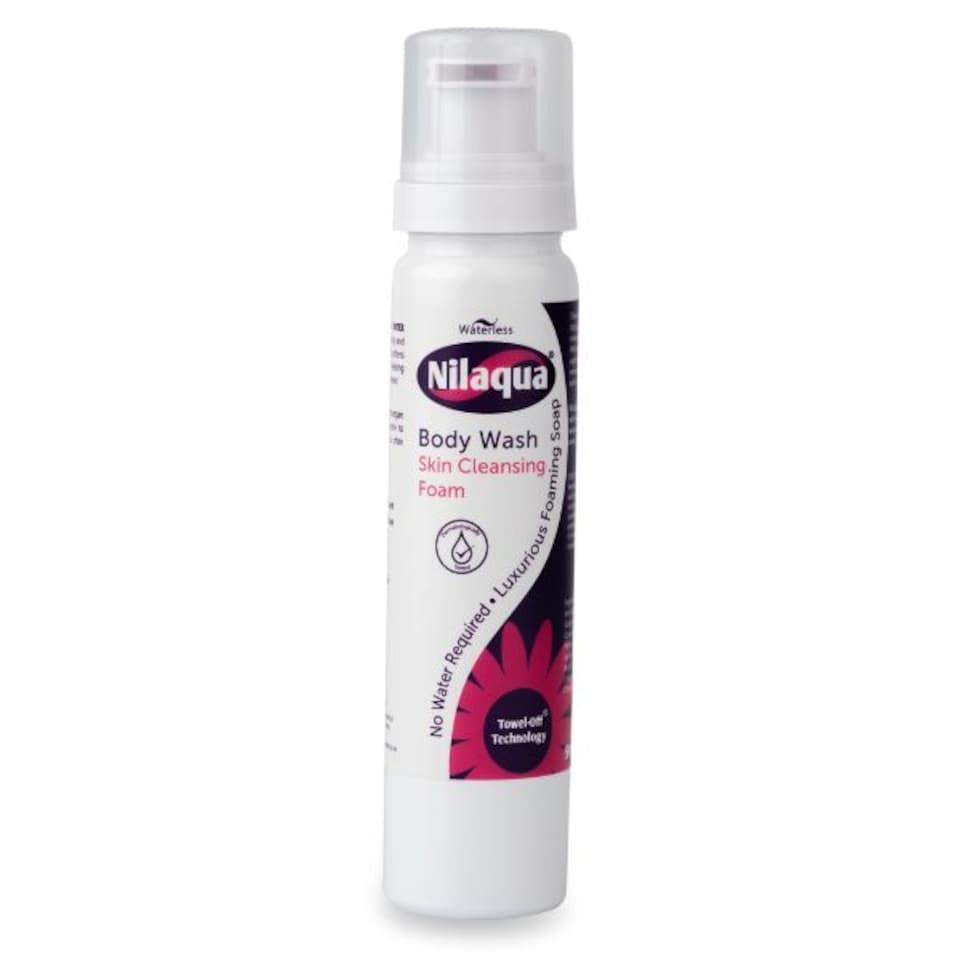 Nilaqua Rinse Free Body Wash Foam Towel Off No Water Required 90ml