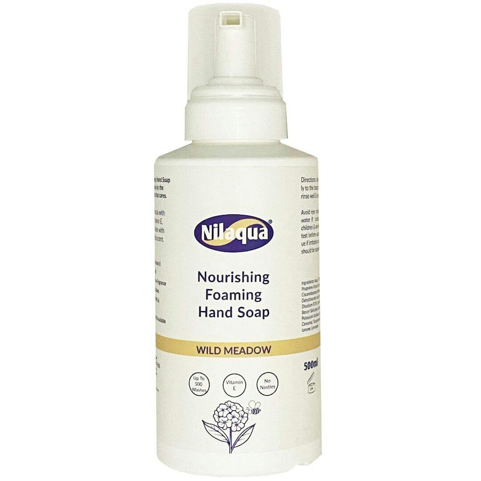 Nilaqua 500ml Foaming Hand Soap - Nourishing Vitamin E, Vegan Friendly Wash